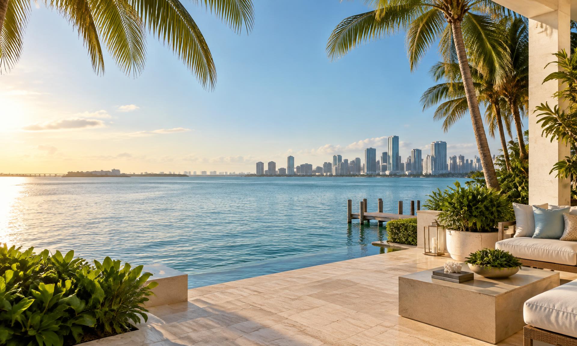 South Florida waterfront overlooking the Miami skyline